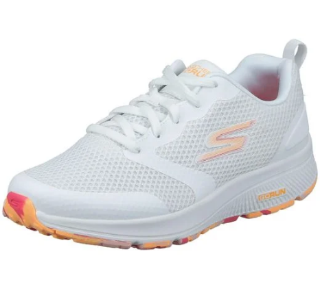 Skechers Ladies Go Run Consistent Stamina in White Orange Trainer