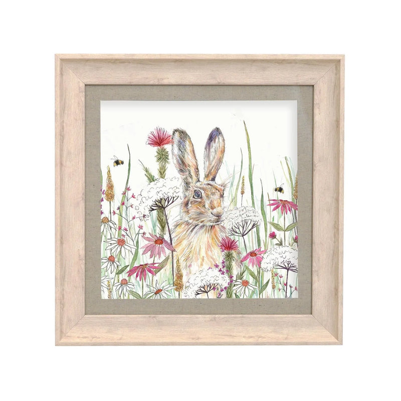 Winnie Birch Hare Framed Print - 46x46cm