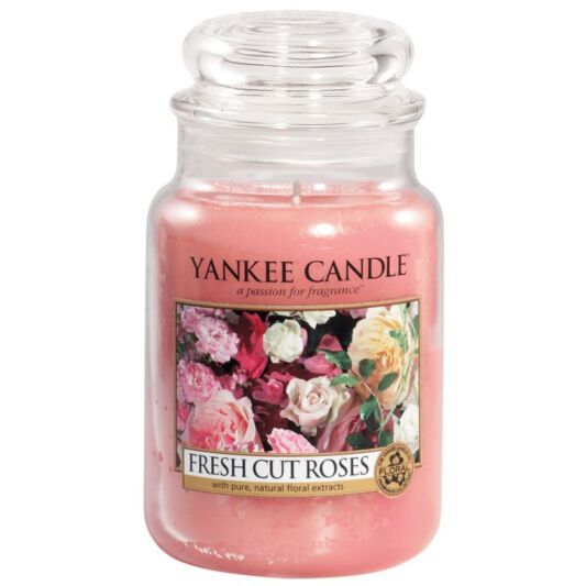 Yankee Candle Scented Candle Fresh Cut Roses Large Jar Candle Burn Time: Up to 150 Hours