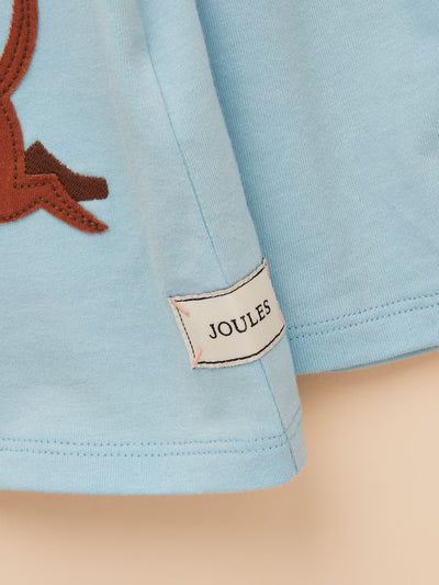 Joules Girls Girls' Ava Blue Applique Long Sleeve Top