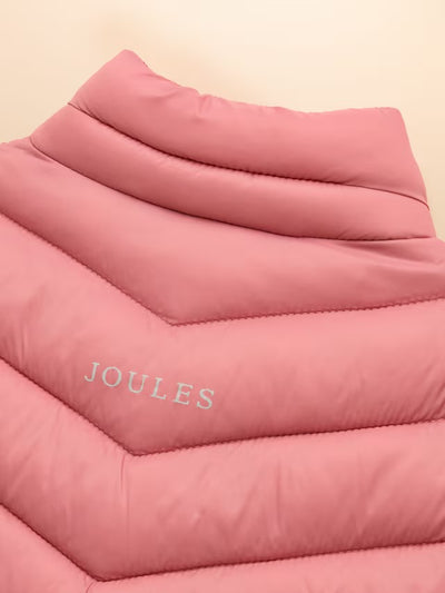 Joules Girls Crofton Gilet Pink Showerproof padded gilet