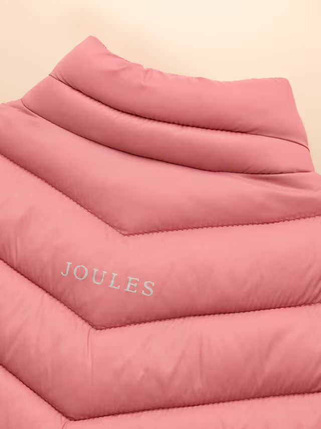 Joules Girls Crofton Gilet Pink Showerproof padded gilet
