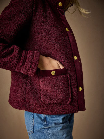 Joules Women’s Red Fleur Fleece Jacket