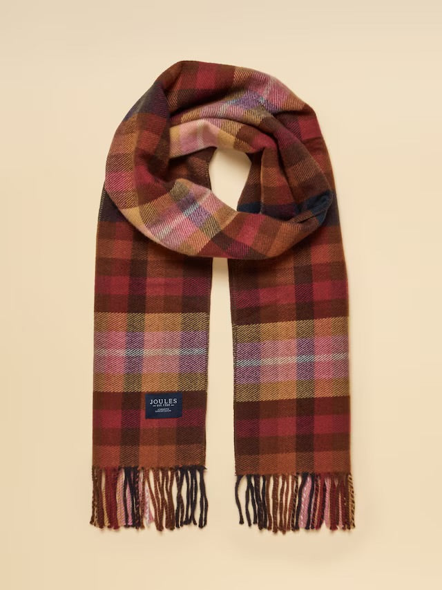 Joules Women’s Langtree Berry Red Large Scarf