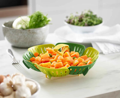 Joseph Joseph Bloom folding green steamer basket