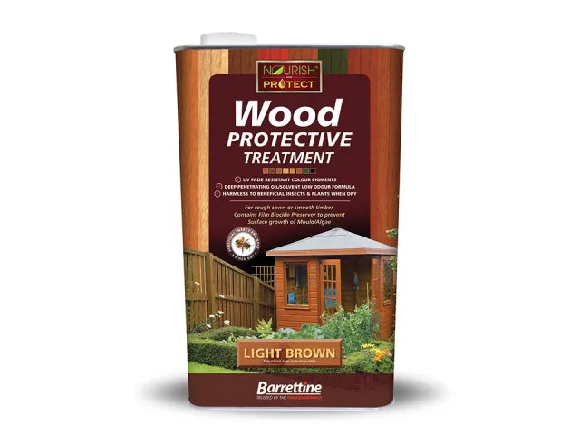 Barrettine Protective Wood Treatment Light Brown 5L CLICK AND COLLECT ONLY