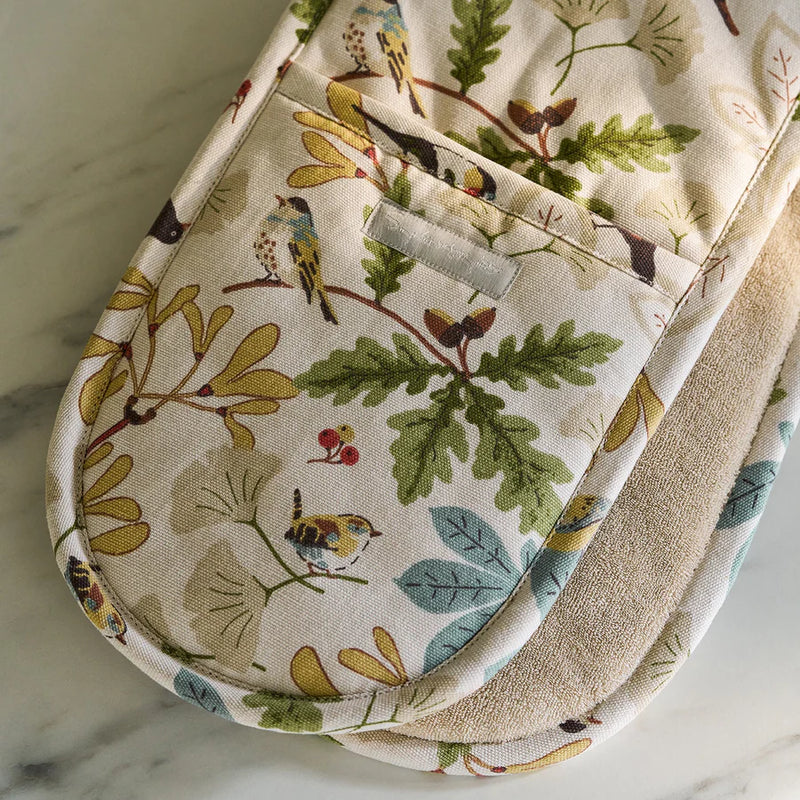 Sophie Allport double oven glove Orchard Birds