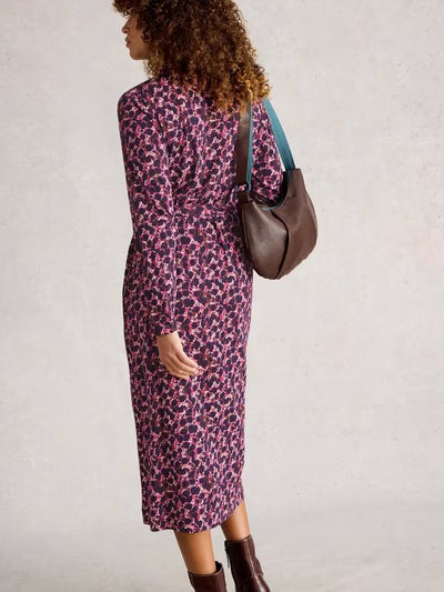 White Stuff Women’s Annie Jersey Collared Shirt Dress in Pink MLT