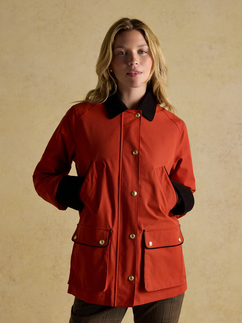 Joules Women’s Katherine Burnt Orange Waterproof Heritage Coat