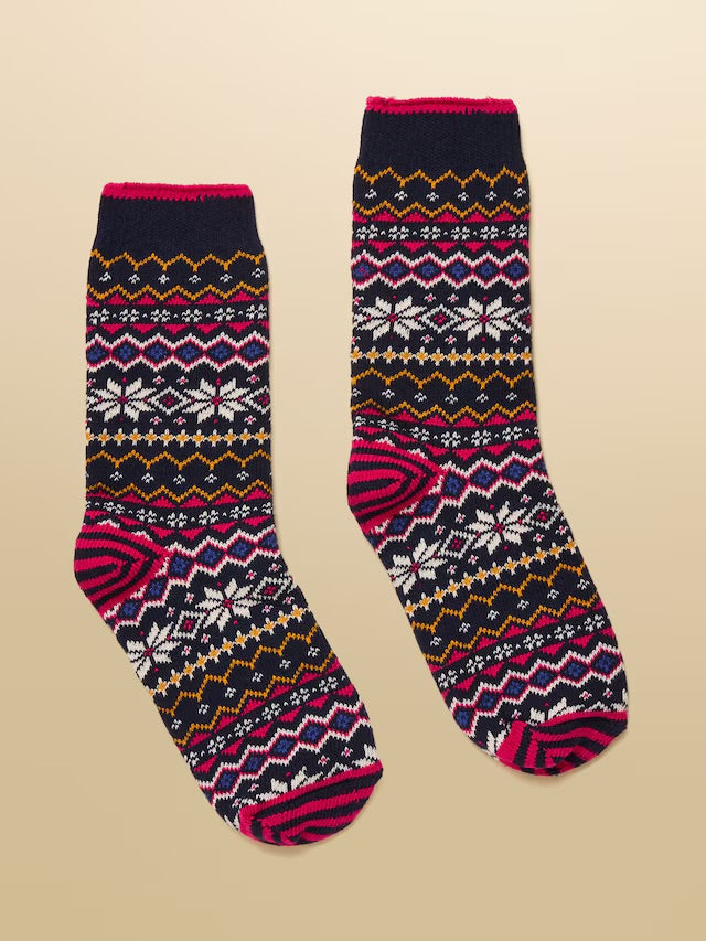 Joules Lucille Fairisle Socks - Navy