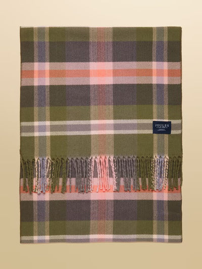 Joules Langtree Dobbi Green/Pink Large Unisex Scarf