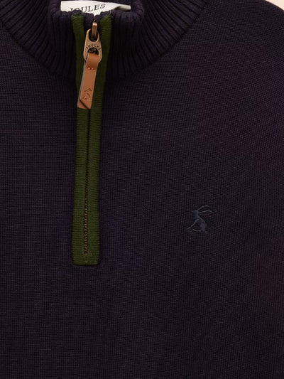 Joules Boys' Hillside Navy Knit Quarter Zip
