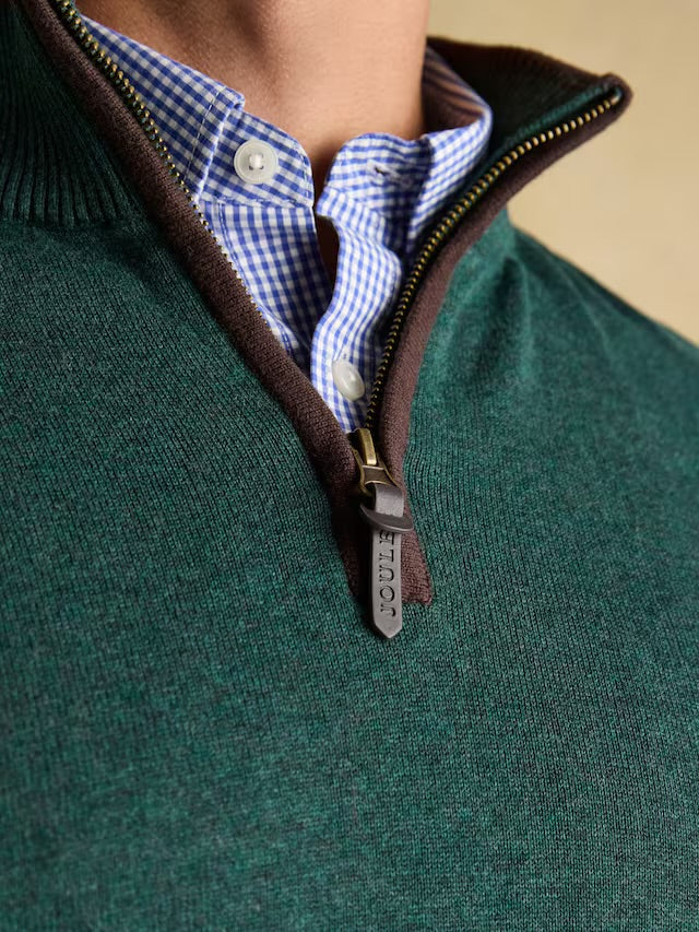 Joules Men’s Hillside Dark Green Quarter Zip Knitted Jumper