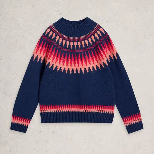 White Stuff Women’s Fiona Fairisle Jumper - Navy Multi