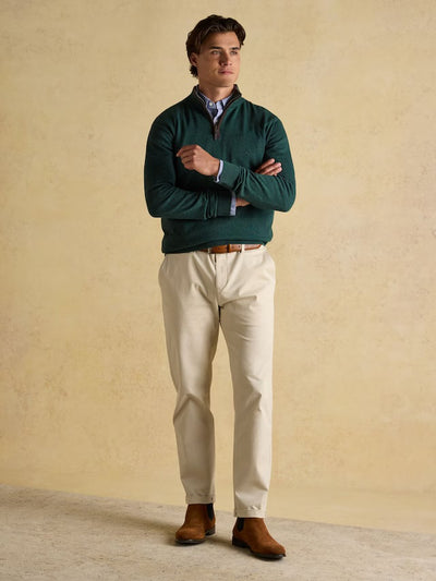 Joules Men’s Hillside Dark Green Quarter Zip Knitted Jumper