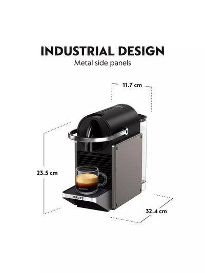 Krups Nespresso Pixie Titanium Coffee Machine Capsule XN306T40