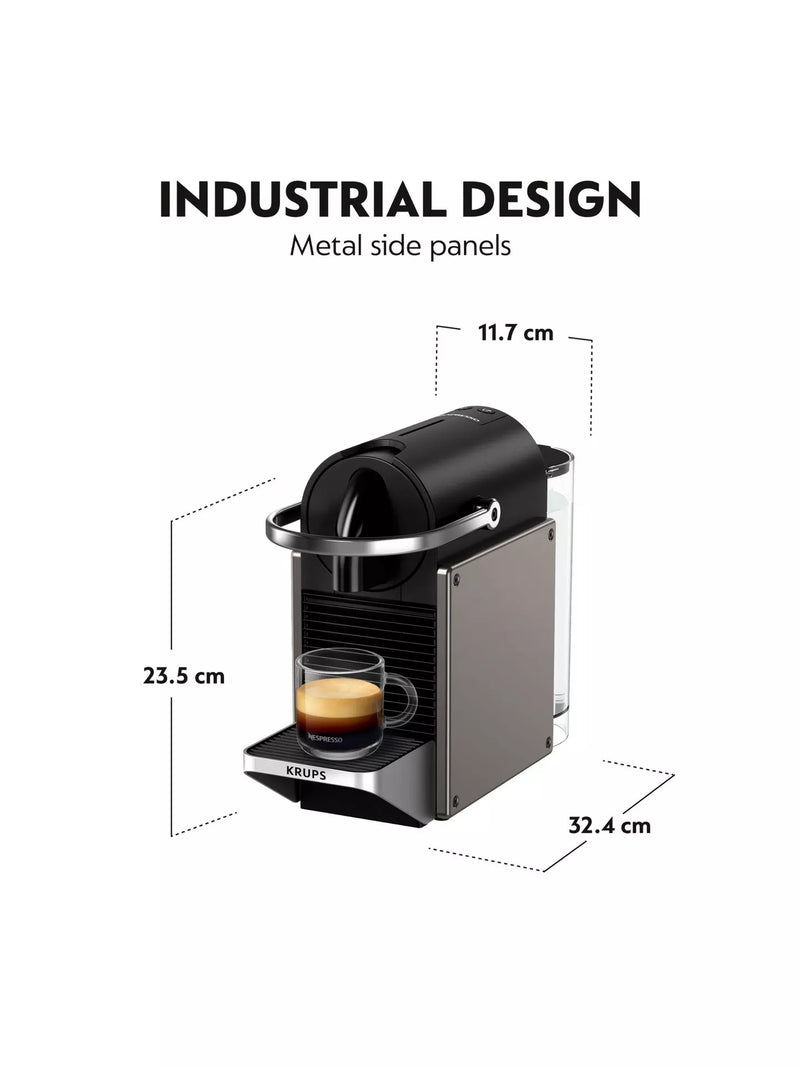 Krups Nespresso Pixie Titanium Coffee Machine Capsule XN306T40