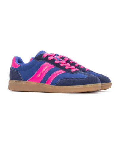 Teddy Smith Trainers Ladies 120235 In Navy Blue And Pink