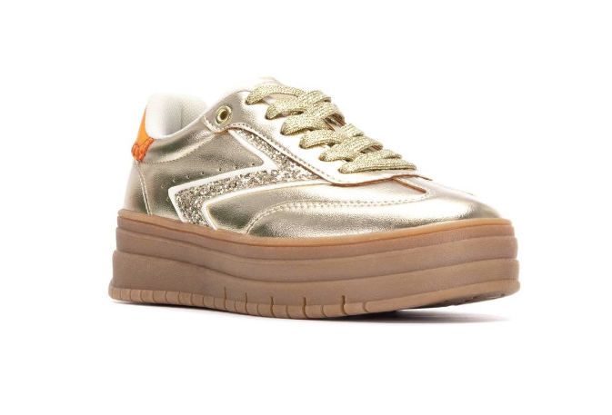 Teddy Smith Ladies Trainers 120305 in Z C Oro Gold with Orange