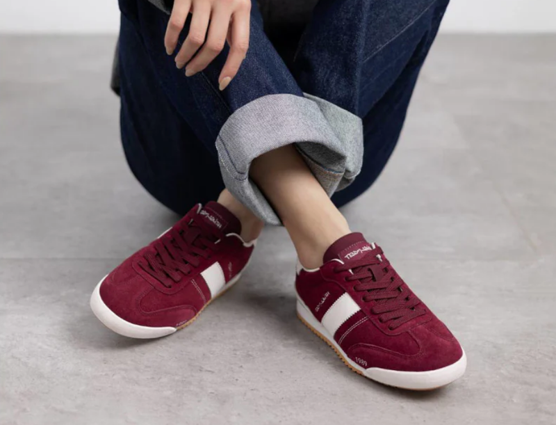 Teddy Smith Ladies Trainers 120319 Z Serr Burdeos Burgundy Lace Up Retro