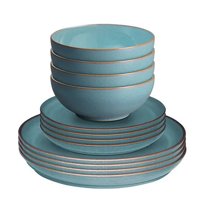 Denby Azure Coupe 12 Piece Tableware Set