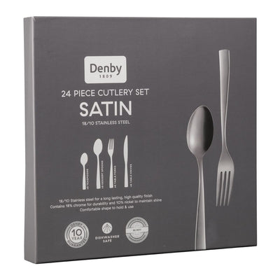 Denby Satin 24 Piece Cutlery Set Gift Boxed