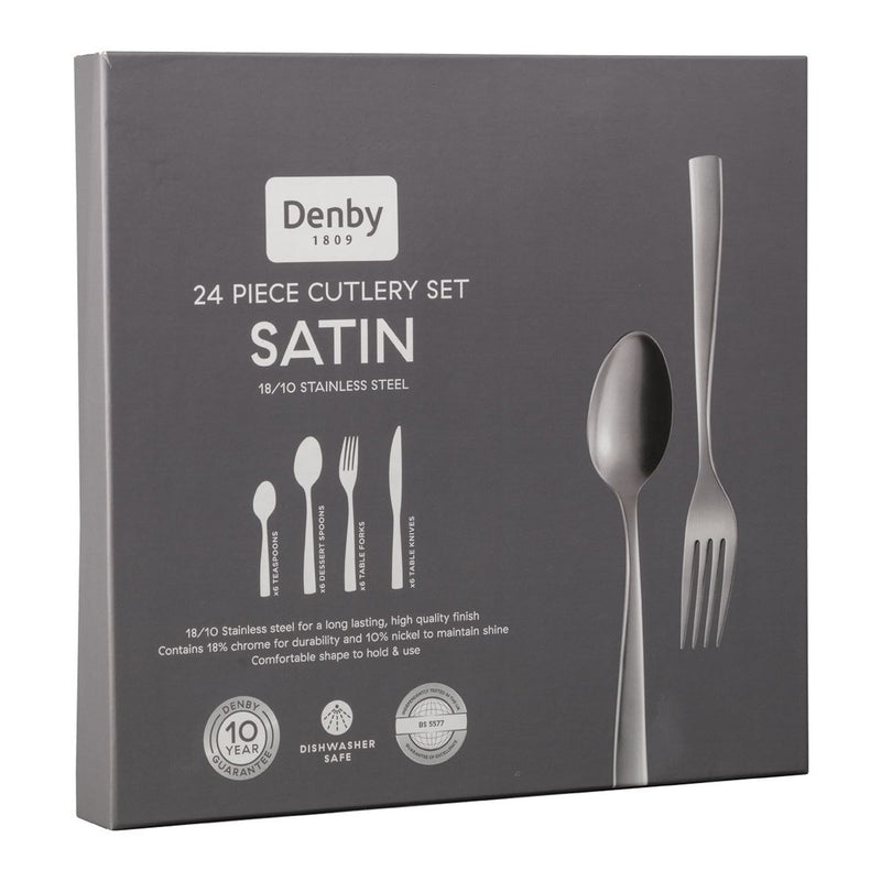 Denby Satin 24 Piece Cutlery Set Gift Boxed