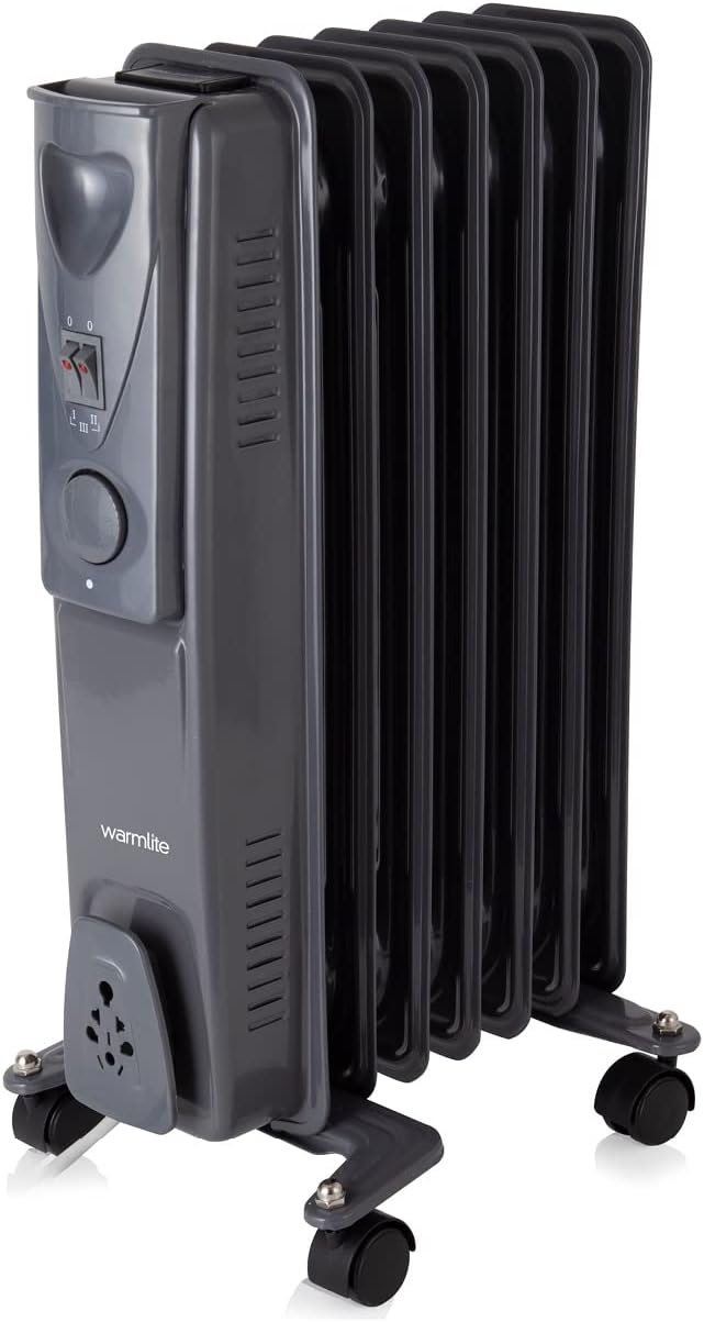 Warmlite 1500W Oil Filled Radiator Grey