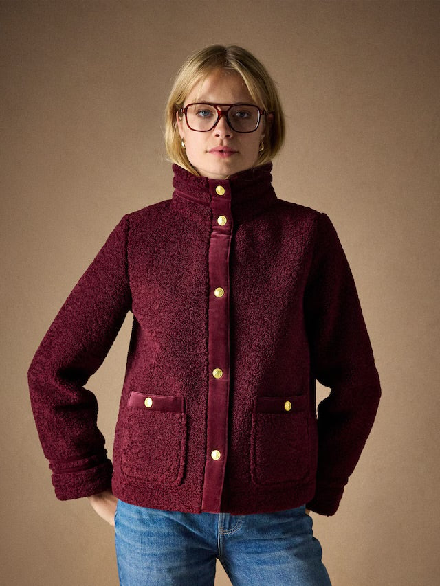 Joules Women’s Red Fleur Fleece Jacket