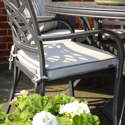 Hartman Tuscany 6 Seater Cast Aluminium Dining Garden Furniture Set With 2.5m Parasol & Base