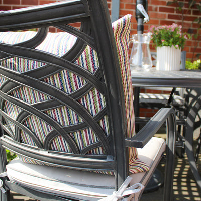 Hartman Tuscany 6 Seater Cast Aluminium Dining Garden Furniture Set With 2.5m Parasol & Base