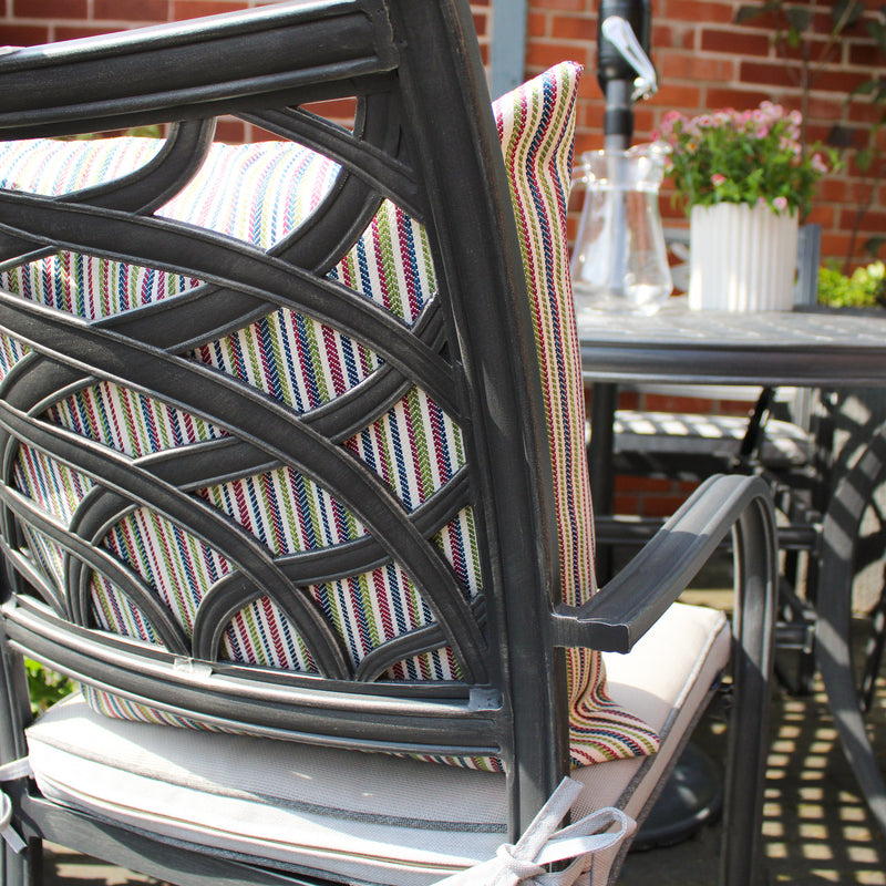 Hartman Tuscany 6 Seater Cast Aluminium Dining Garden Furniture Set With 2.5m Parasol & Base
