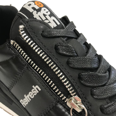 Refresh Ladies Trainer 172329 in Z Tex Black Zip Lace Up