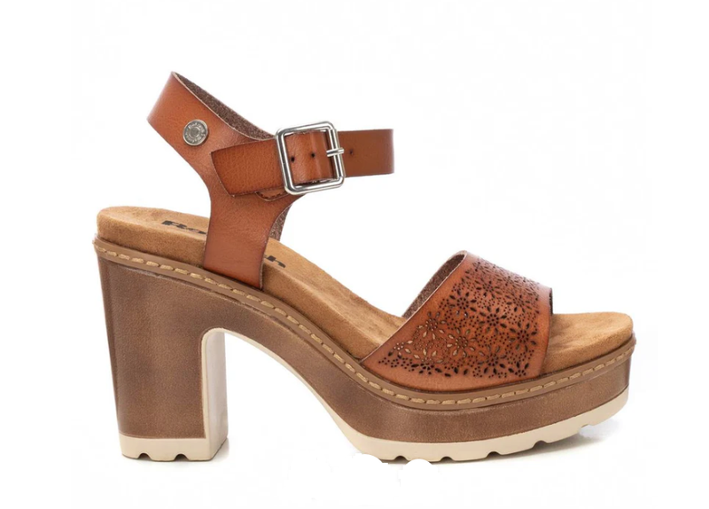 Refresh Ladies Platform Block Heel Open Sandal 172781 in Camel