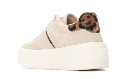 Refresh Ladies Chunky Sole Trainers 172953 in Z C Beige Lace Up