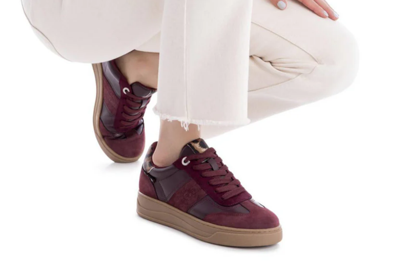 Refresh Ladies Lace Up Trainers 172954 Z C Burdeos Burgundy