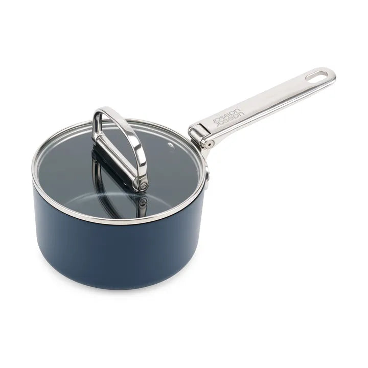Joseph Joseph Space Folding Handle Ceramic Non-stick 15cm Blue Saucepan & Lid