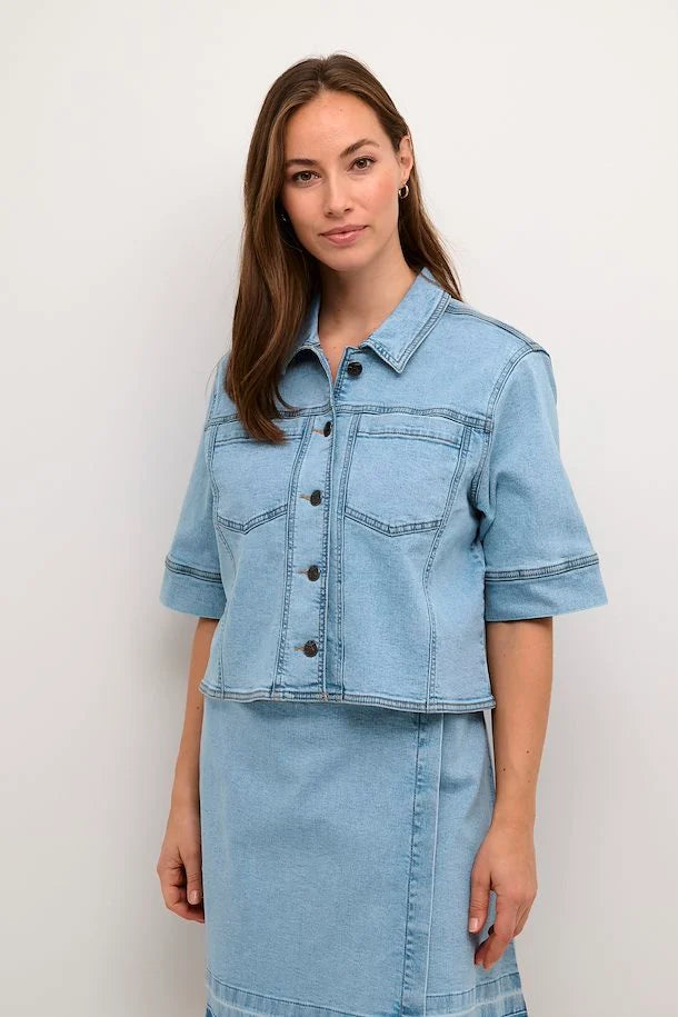 CULTURE CUami Short Sleeve Jacket - Light Blue Wash