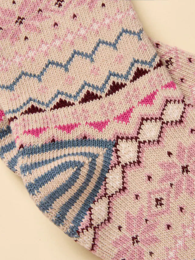 Joules Lucille Fairisle Socks - Neutral