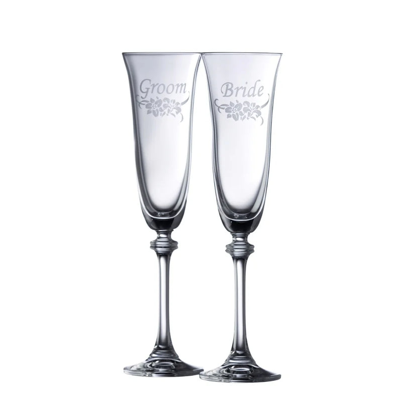 Personalised - Galway Bride and Groom Champagne Flutes