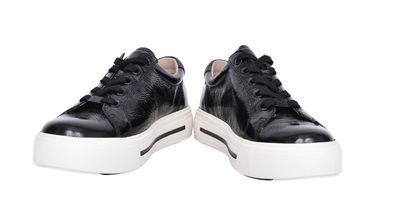 Caprice Ladies Sneakers 23351-43 in Black Combination Patent Casual Shoes