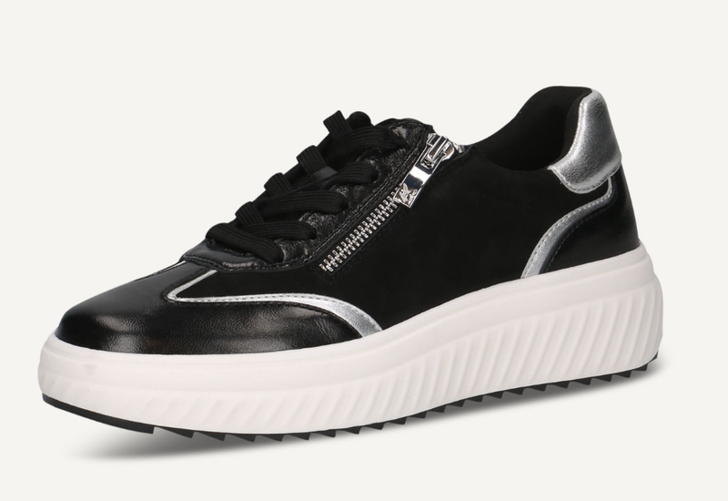 Caprice Ladies Sneaker In Black Combination 23600-45