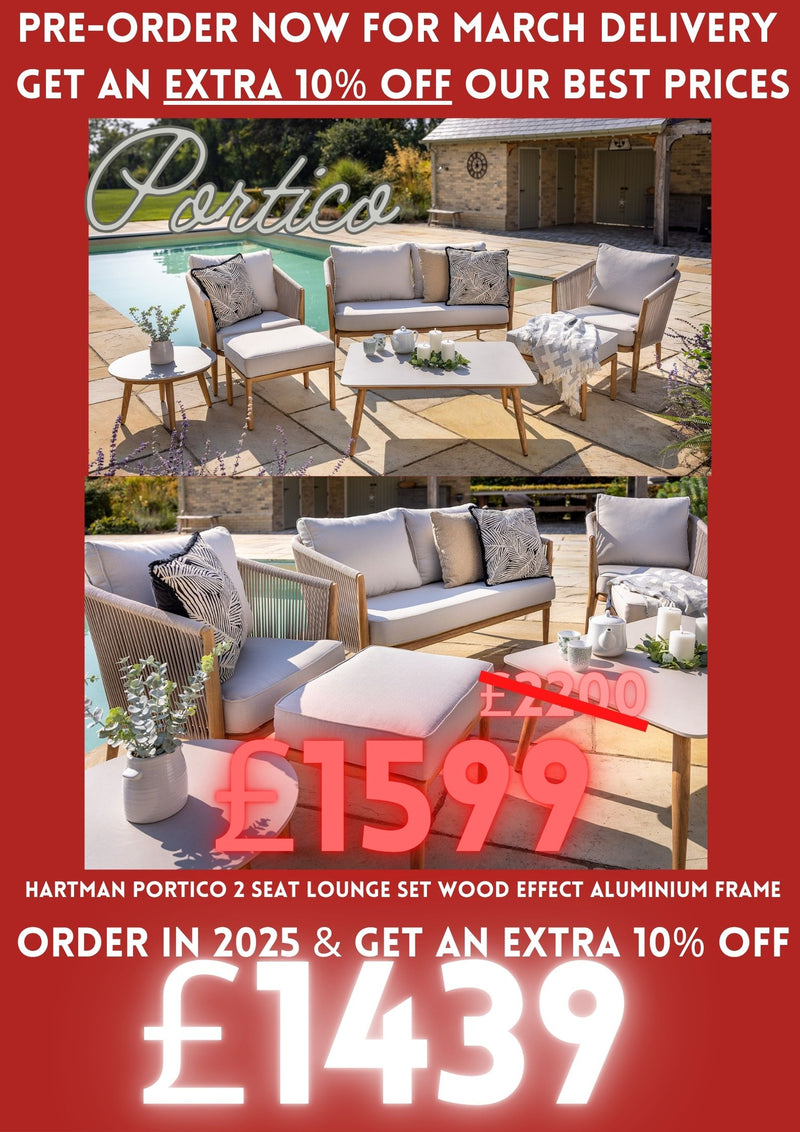 Hartman Portico 2 Seat Lounge Set Wood Effect Aluminium Frame