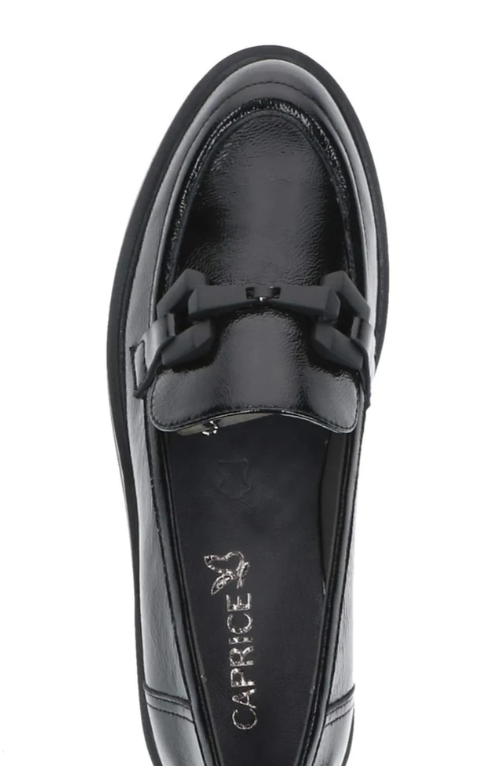 Caprice Ladies Loafer 24200-14 in Black Patent Naplak