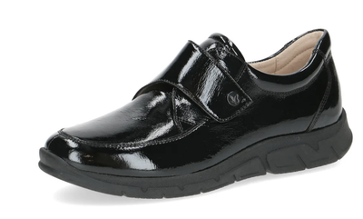 Caprice Ladies Casual Shoe 24652-43 in black, Loafer with Velcro fastening