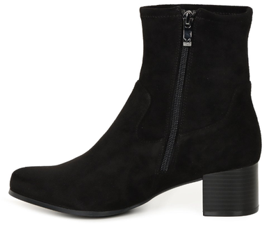 Caprice Ladies Zip Up Ankle Boot 25316-41 in black Velour