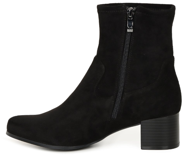 Caprice Ladies Zip Up Ankle Boot 25316-41 in black Velour