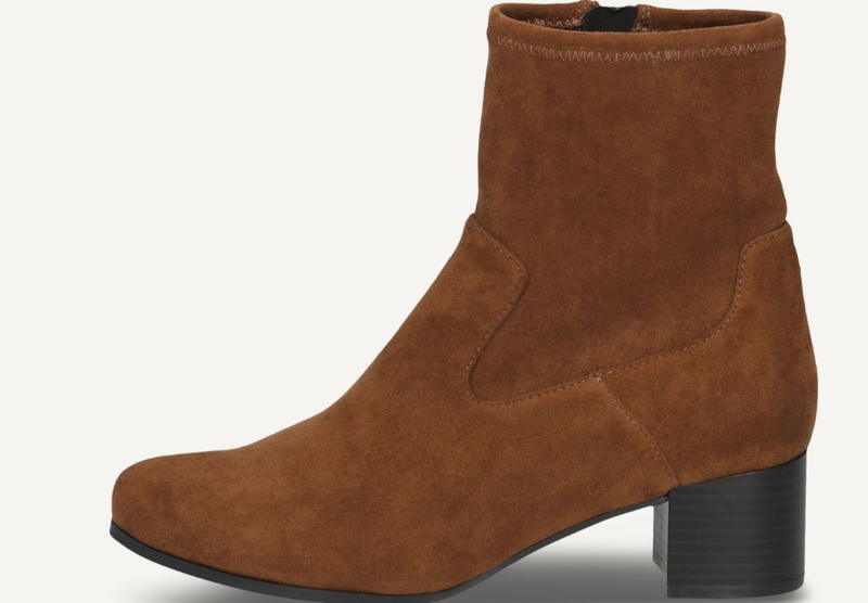 Caprice Ladies Zip Up Ankle Boot 25316-41 in Brown Stretch