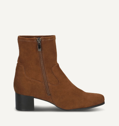 Caprice Ladies Zip Up Ankle Boot 25316-41 in Brown Stretch