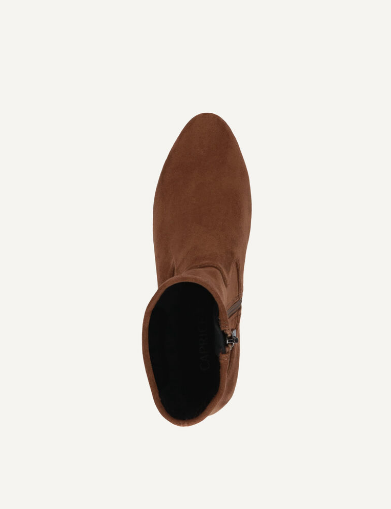 Caprice Ladies Zip Up Ankle Boot 25316-41 in Brown Stretch